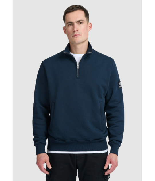 Sandbanks Badge Logo Quarter Zip Sweatshirt