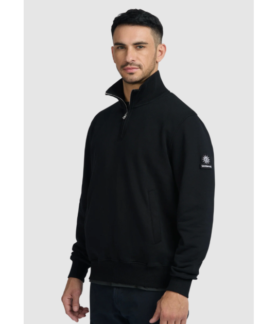 Sandbanks Badge Logo Quarter Zip Sweatshirt
