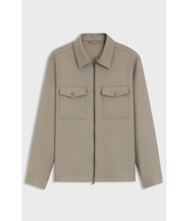 Relaxed-fit overshirt in virgin wool with zip Relaxed-fit overshirt in virgin wool with zip