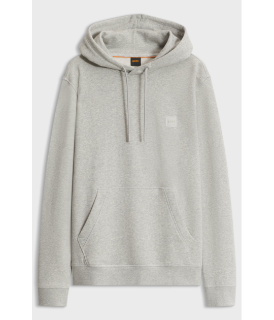 Cotton-terry hoodie with logo patch