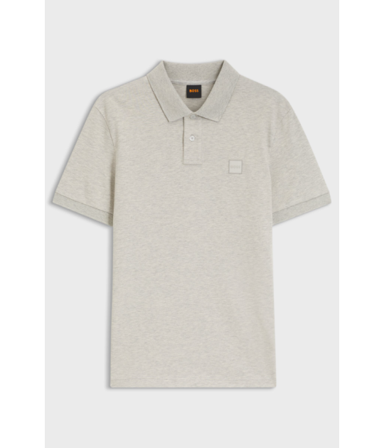 Stretch-cotton slim-fit polo shirt with logo patch